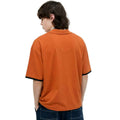Orange Self Lining Johnny Collar V-Neck Polo (A-4436)
