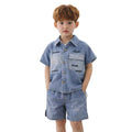 Light Blue Boys Denim Track Suit (A-4054)