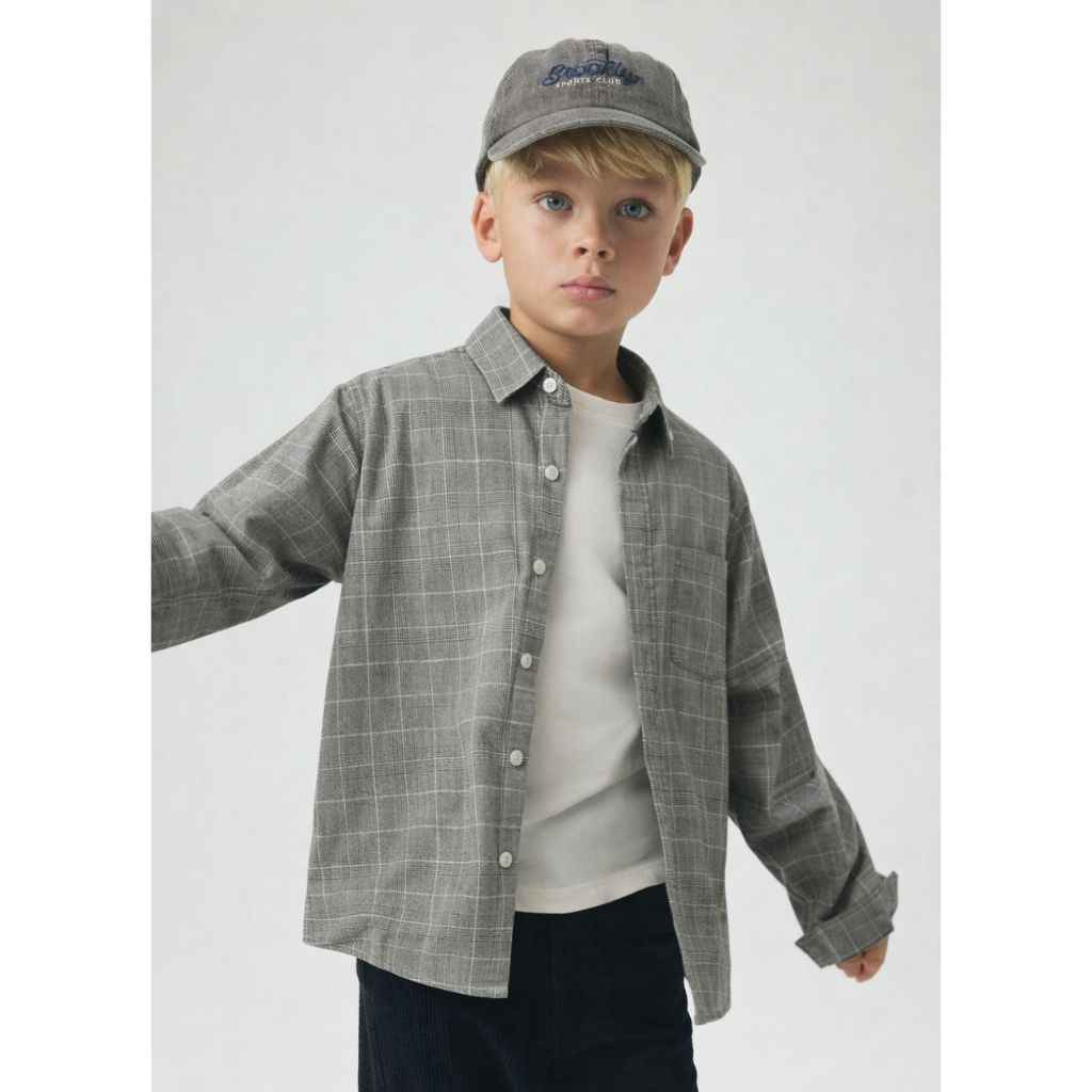 Micro Check Boys Casual Shirt (A-1282)