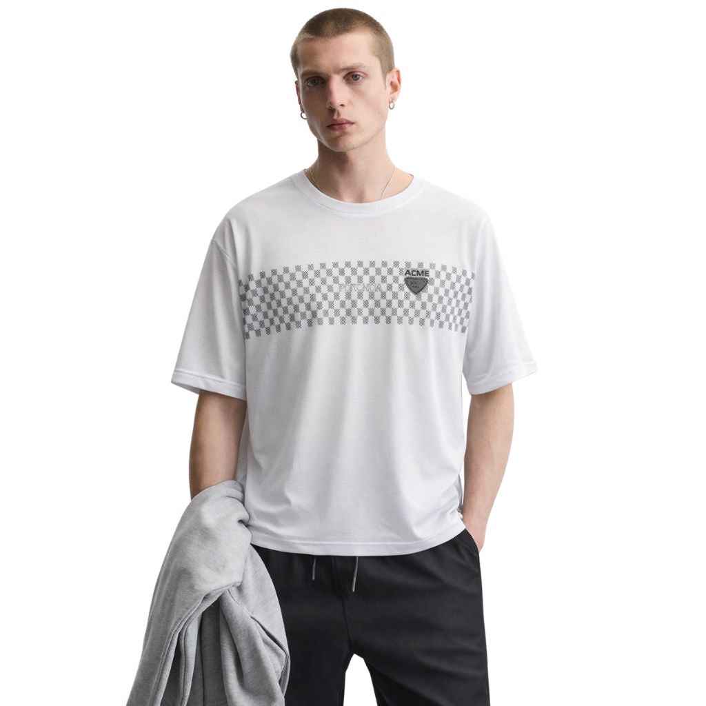 White Self Texture Dry Fit T-shirt (A-3291)