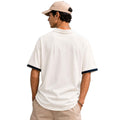 Off White Self Lining Johnny Collar V-Neck Polo (A-4436)