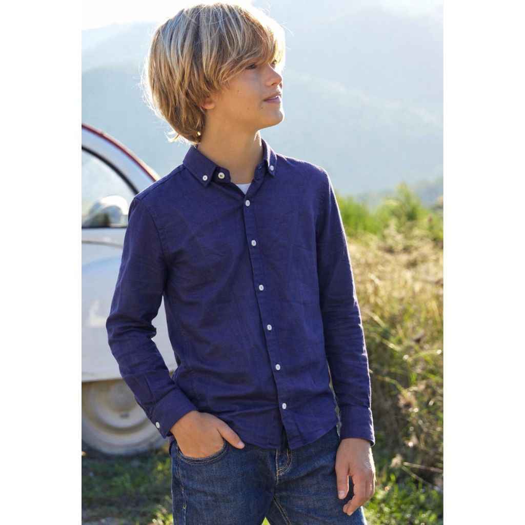 Boys Self Cotton Casual Shirt (A-1803)