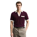 Off White Collar Self Lining Purple Johnny Collar Polo (A-4409)