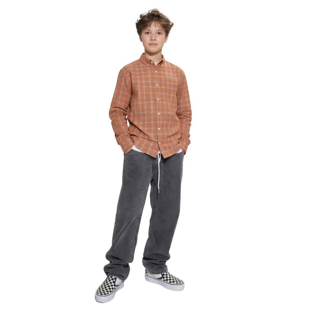 Light Orange Boys Checkered Shirt (A-1827)