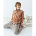 Light Orange Boys Checkered Shirt (A-1827)