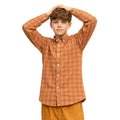 Light Orange Boys Checkered Shirt (A-1827)