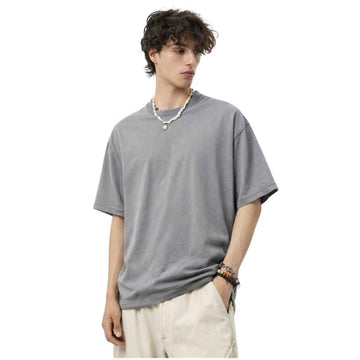 Grey Plain Active Wear Dry Fit T-shirt (A-1765)