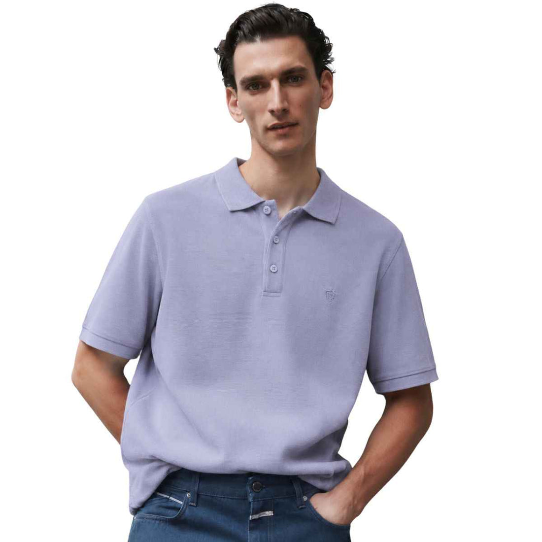 Light Purple Honey Cumb Fabric Polo (A-3405)
