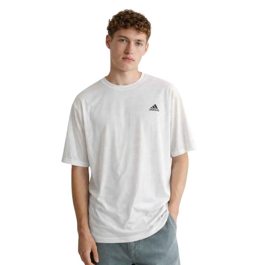 White Self Dotted Mens Dry Fit T-Shirt (A-3298)