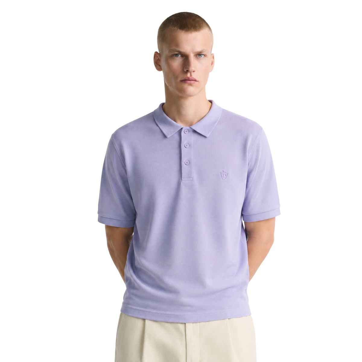 Light Purple Honey Cumb Fabric Polo (A-3405)