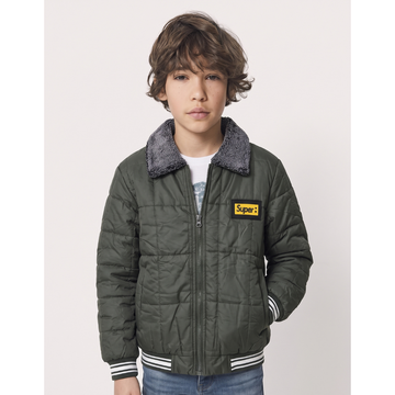 Flag Green Sharpa Collar Puffer Jacket (A-5320)