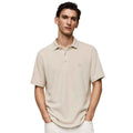 Beige Color Honey Cumb Fabric Self Texture Polo (A-3405)