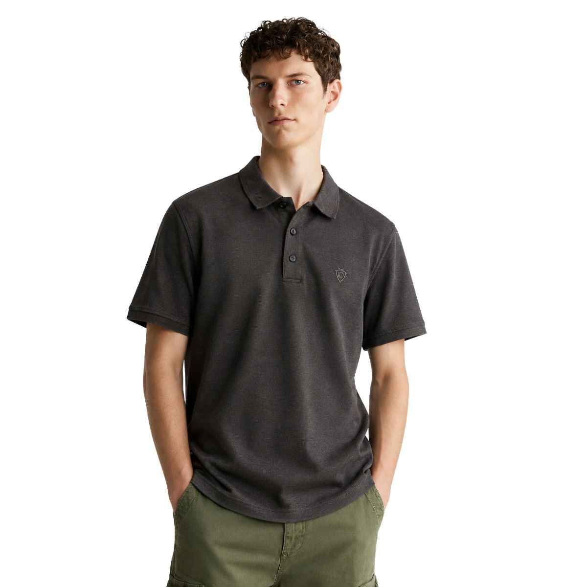 Dark Brown Honey Cumb Fabric Polo (A-3405)