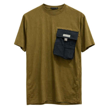 Mustard Black Down Shoulder Contrast T-Shirt (A-3617)