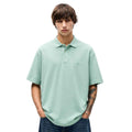 Sea Green Color Self Texture Honey Cumb Fabric Polo (A-3405)