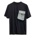 Black Down Shoulder Mens Contrast T-shirt (A-3621)