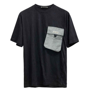 Black Down Shoulder Mens Contrast T-shirt (A-3621)
