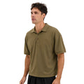 Dusty Olive Honey Cumb Fabric Mens Polos (A-3405)