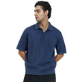 Ink Blue Honey Cumb Fabric Polo (A-3405)