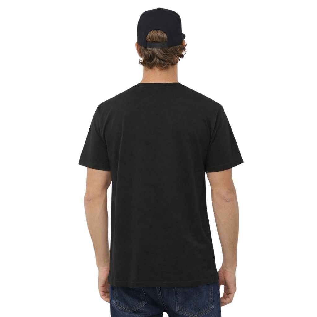 Dark Black Color Lemon Denim Mens Basic Tee (A-3410)