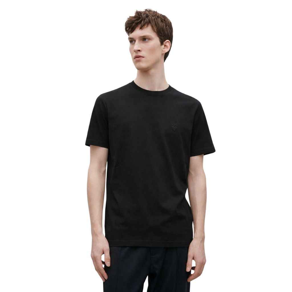 Dark Black Color Lemon Denim Mens Basic Tee (A-3410)