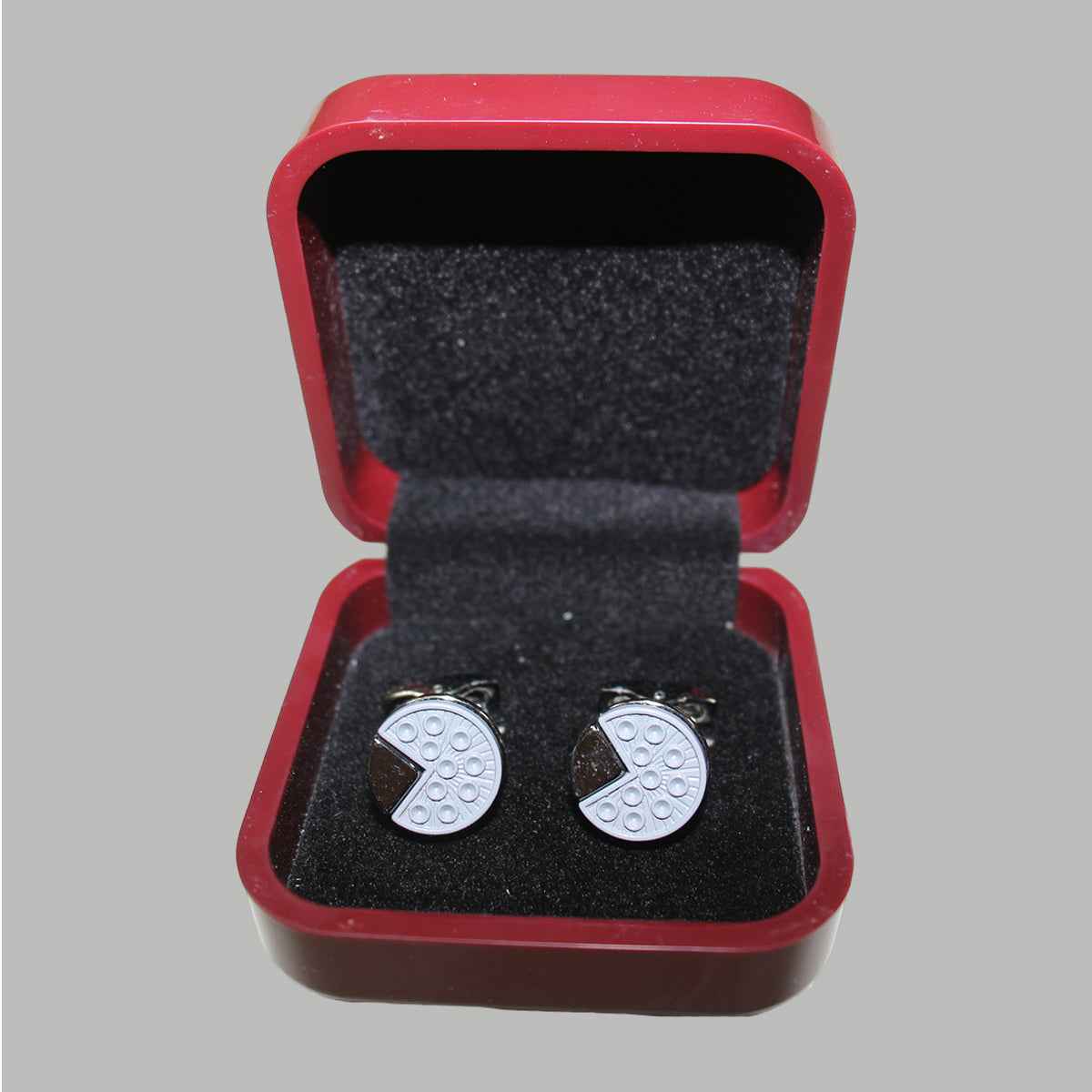 Grey Metal Cufflinks - Slice Style A-3560