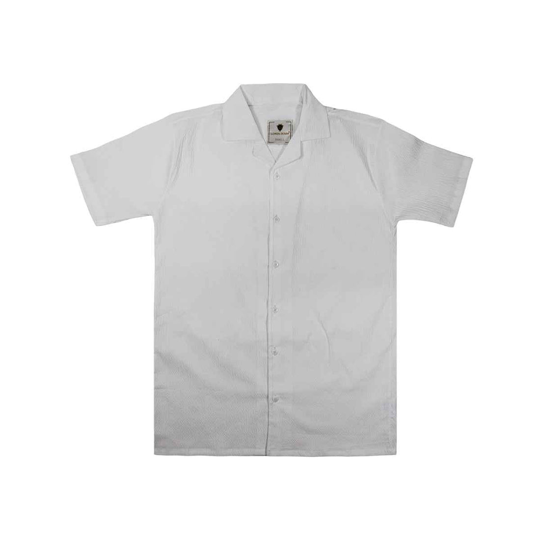 Bubble Fabric Half Sleeves Shirt (Lt-46-A-3552) - LEMON DENIM