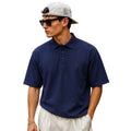 Navy Blue Honey Cumb Fabric Polo (A-3405)
