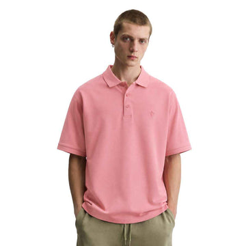 Pink Mens Honey Cumb Fabric Polo (A-3405)