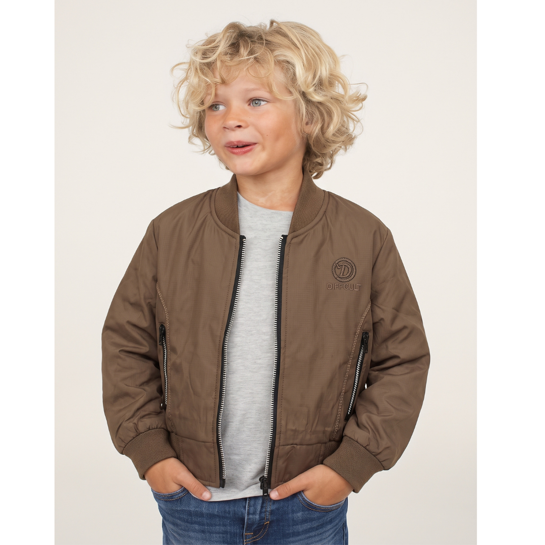 Boys Brown Synthetic Leather Jacket (A-5310)