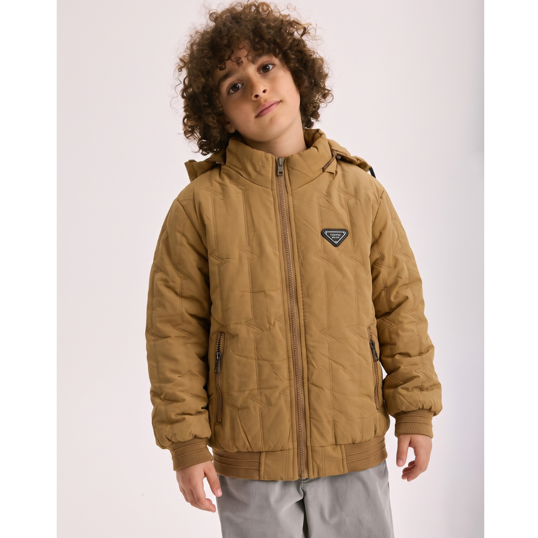 Camel Color Boys Puffer Jacket (A-5309)