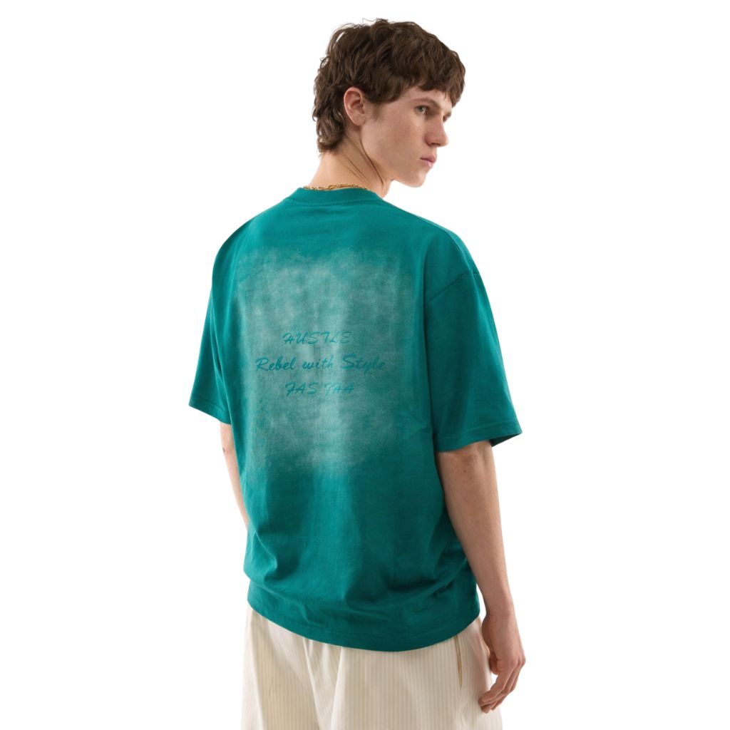 Flag Green Front & Back Printed Oversized T-shirt (A-4206)