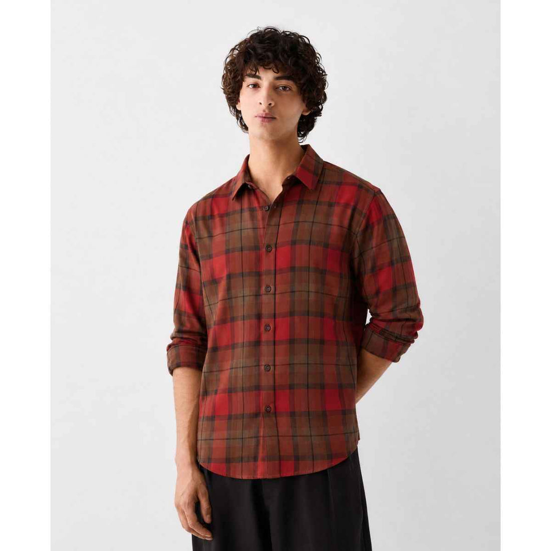 Maroon Casual Checkered Shirt (A-3064)