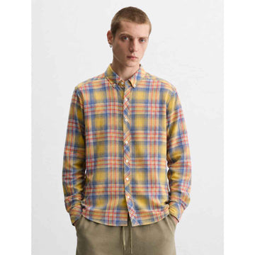 Light Yellow Casual Check Shirt (A-1421)