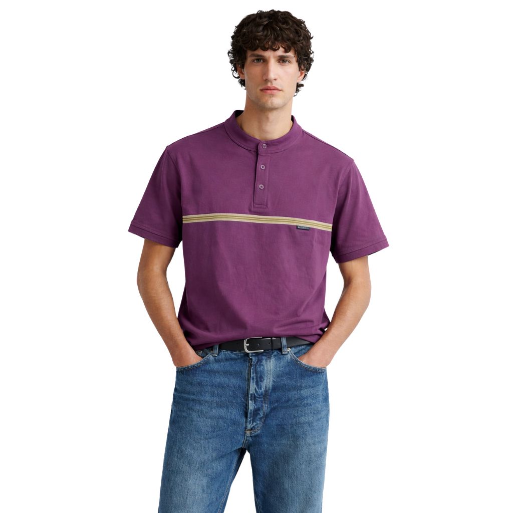 Purple Color Bend Color Polo T-shirt (A-4172)