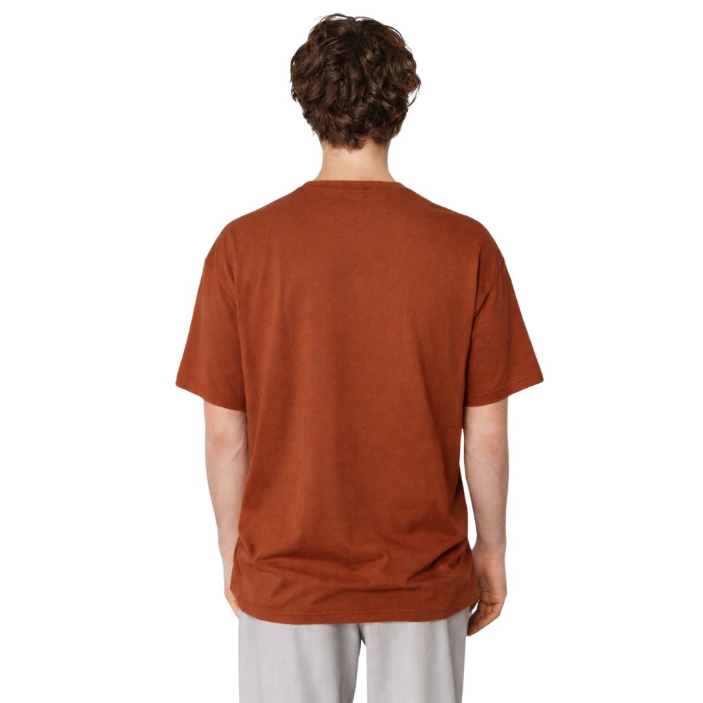 Rust Orange Mens Jarsey Round Neck T-Shirt (A-3410)