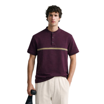 Dark Purple Bend Collar Polo (A-4172)