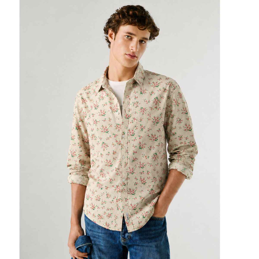 Mens Flower Printed Casual Shirt (A-2764)