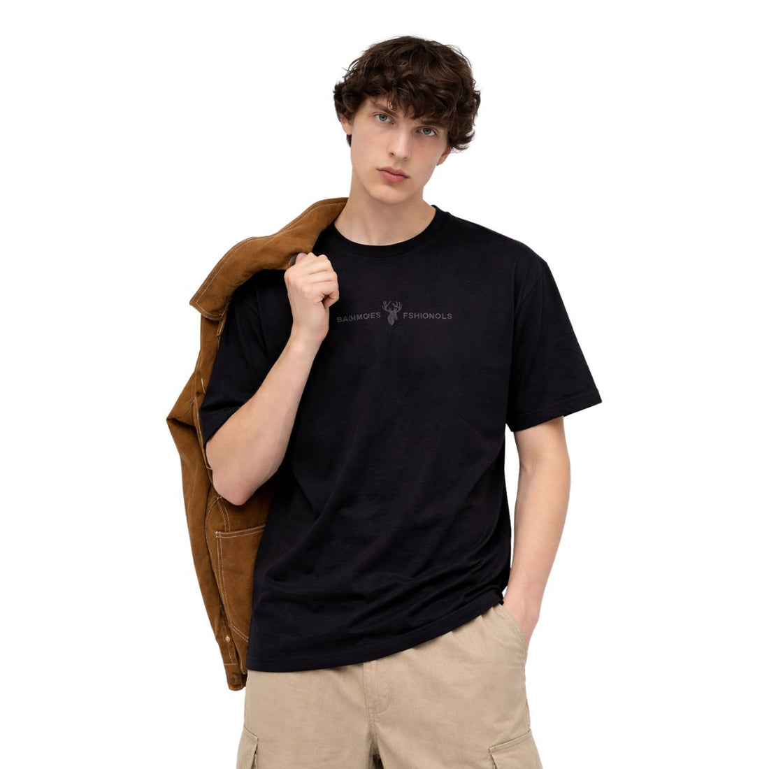 Black Light Printed Mens T-Shirt (A-4156)