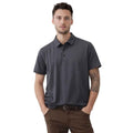 Fossil Grey Self Texture Dry-Fit Polo (A-3518)