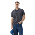 Fossil Grey Self Texture Dry-Fit Polo (A-3518)