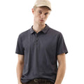 Fossil Grey Self Texture Dry-Fit Polo (A-3518)