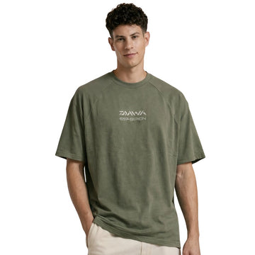 Olive Green Front & Back Printed Oversized T-Shirt (A-4207)