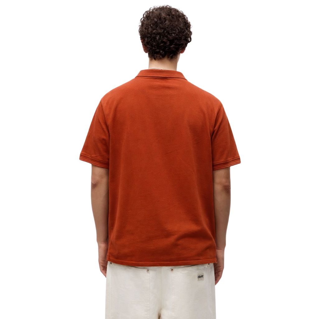 Rust Orange Lemon Denim Polo ( A-3408 )