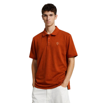 Rust Orange Lemon Denim Polo ( A-3408 )