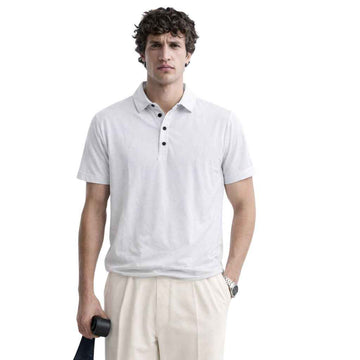 White Self Texture Dry-Fit Mens Polo (A-3518)