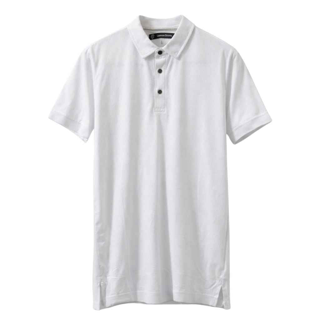 White Self Texture Dry-Fit Mens Polo (A-3518)