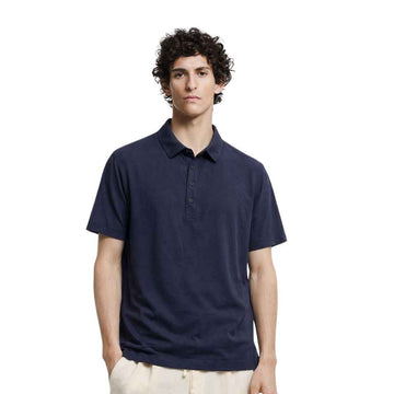 Navy Blue Self texture Dry-Fit Mens Polo (A-3518)