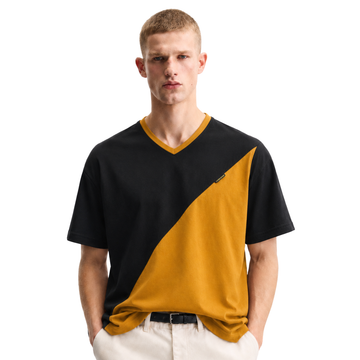 V-Neck Casual Contrast T-shirt (A-3600)