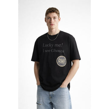 Black Light Printed Mens T-shirt (A-4151)